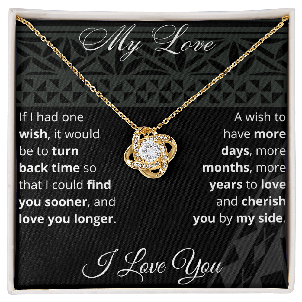 PINIKI Birthday Gift for Wife | Soulmate Love Knot necklace for Wife with Heartfelt message card & box | Anniversary, Birthday, Valentine's day Gift for Wife, Fiance', Girlfriend