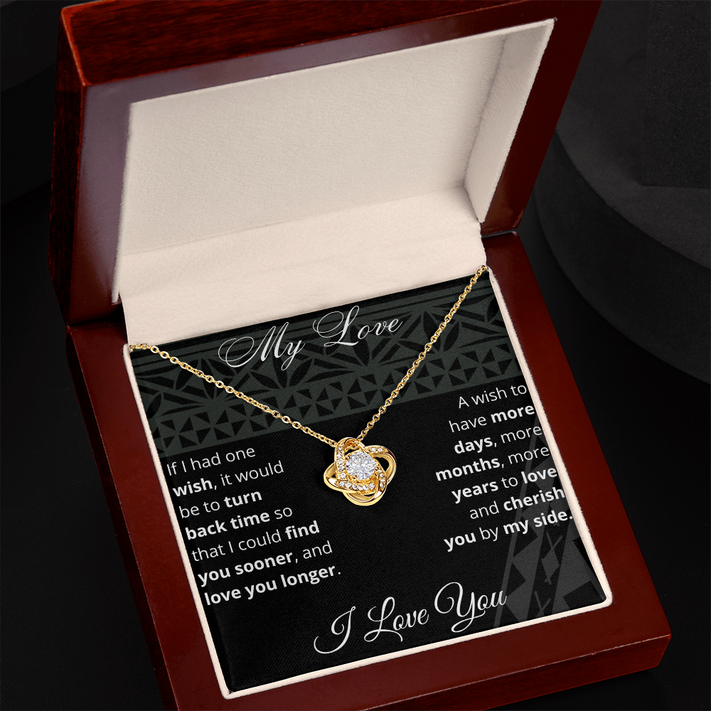 PINIKI Birthday Gift for Wife | Soulmate Love Knot necklace for Wife with Heartfelt message card & box | Anniversary, Birthday, Valentine's day Gift for Wife, Fiance', Girlfriend